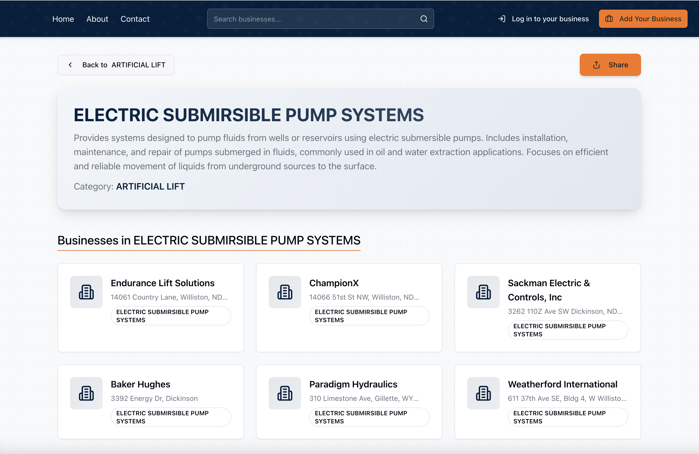 Basic listing in category view