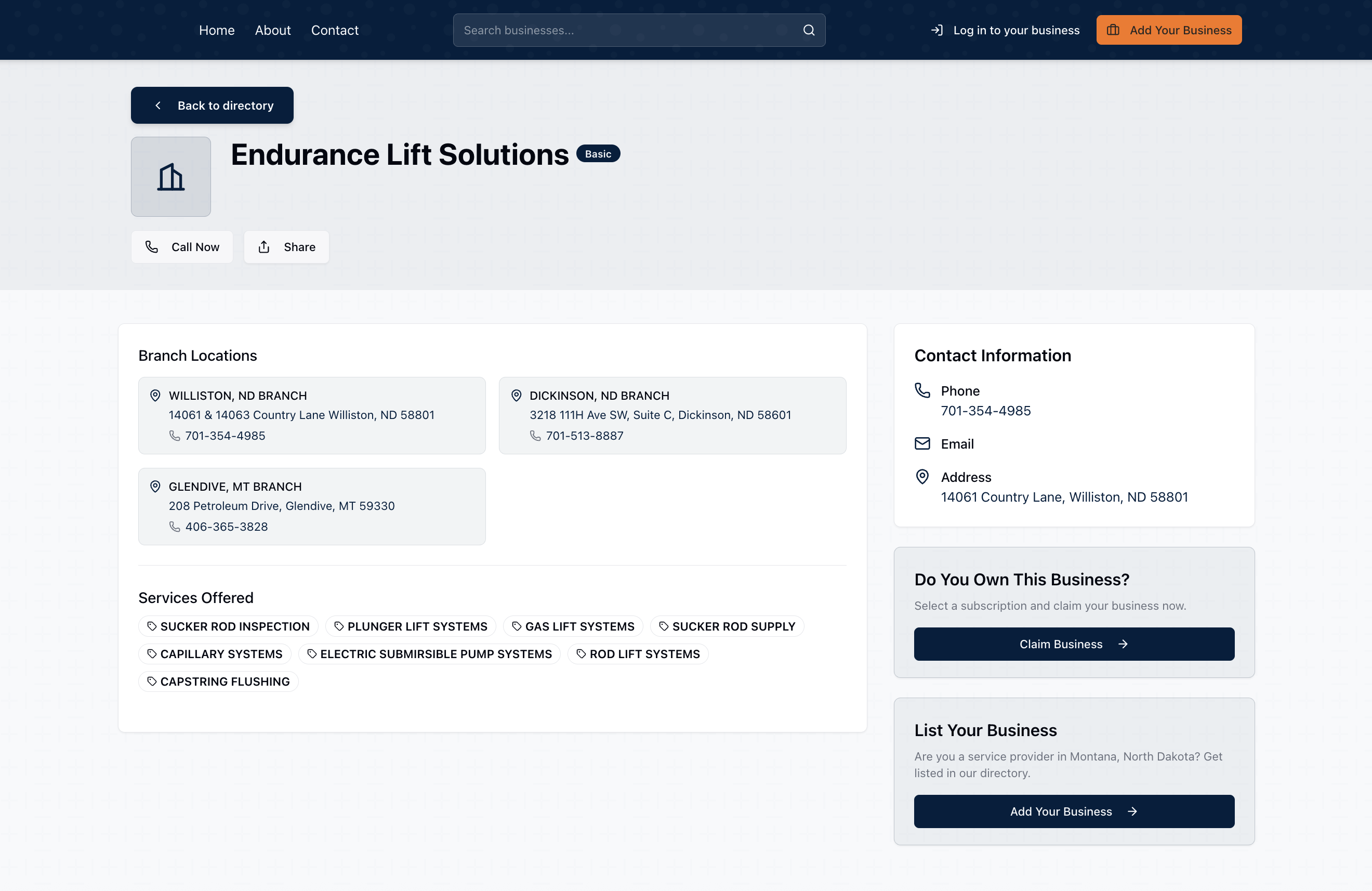 Basic business profile